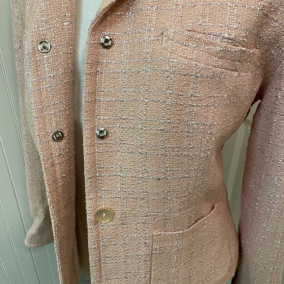 VTG HARVE BENARD SIZE 12 PEACH COLOR SILK AND VISCOSE FABRIC JACKET - Picture 8 of 8